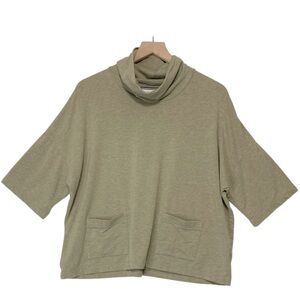 J. Jill French Terry Cowl Neck Top Size S Boxy Oversized Lagenlook Minimalist‎
